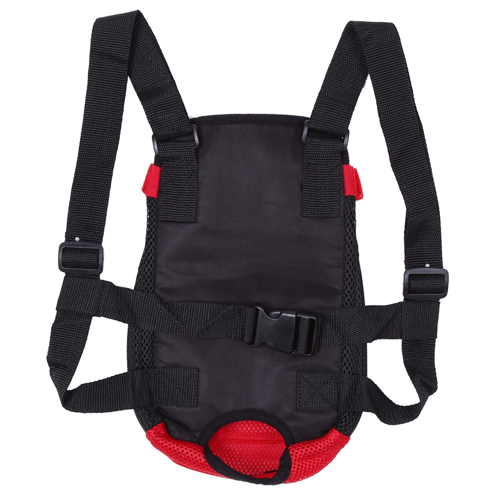 Stylish Pet Carrier Backpack for Dogs & Cats - 8 Fashionable Designs with 5 Ventilation Holes, Front Chest Sling & Mesh Tote Bag (Red, Small) - Perfect for Travel, Hiking & Outdoor Adventures