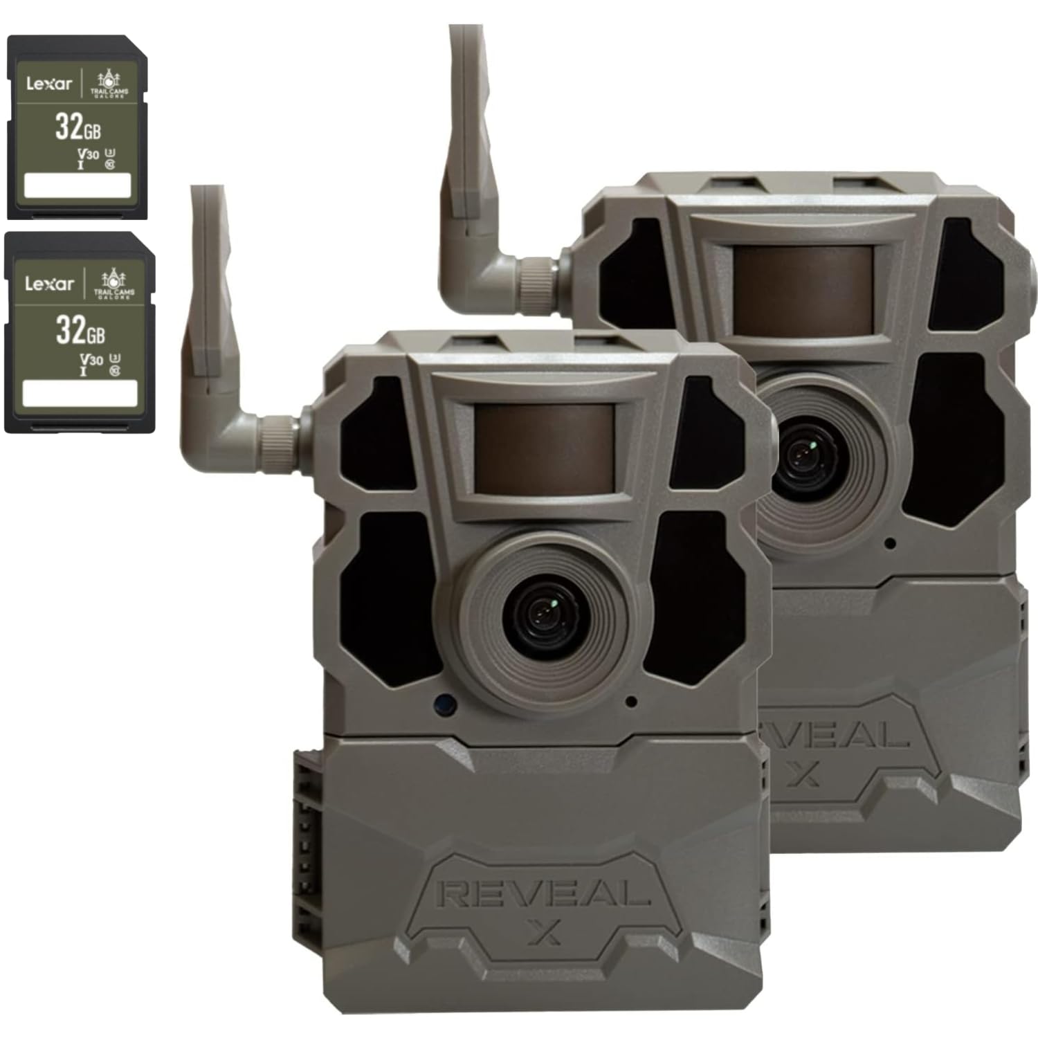 TACTACAM Reveal X Gen 2.0 LTE Cellular Trail Camera (2 Pack) with Two 32GB SD Cards - Perfect for Wildlife Monitoring, Hunting, and Outdoor Security Surveillance