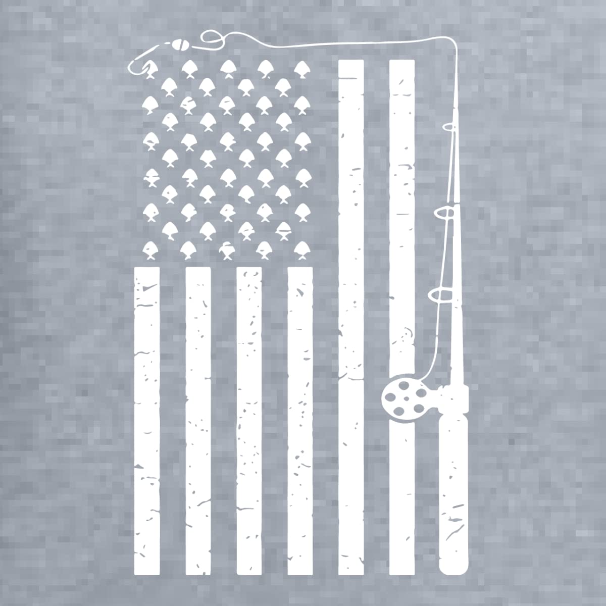 USA Flag Fishing Rod - Patriotic Fishing T-Shirt for Women & Juniors | Comfortable V-Neck Tee for Outdoor Fishing & Summer Activities