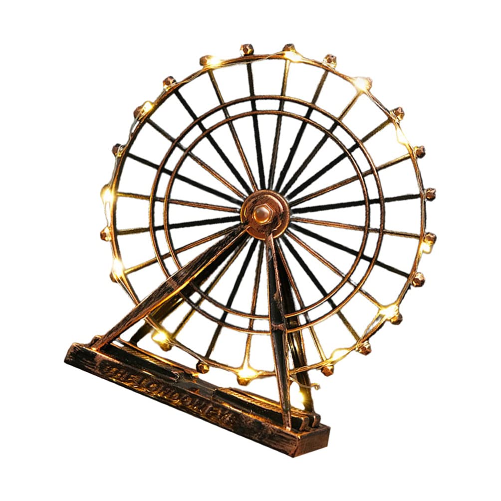 FOMIYES Windmill Decor Ferris Wheel Table Lamp - Modern Small Desk Lamp & Romantic Bedside Night Light for Bedroom, Living Room, Office - Unique Home Decor Accent Lighting for Cozy Ambiance
