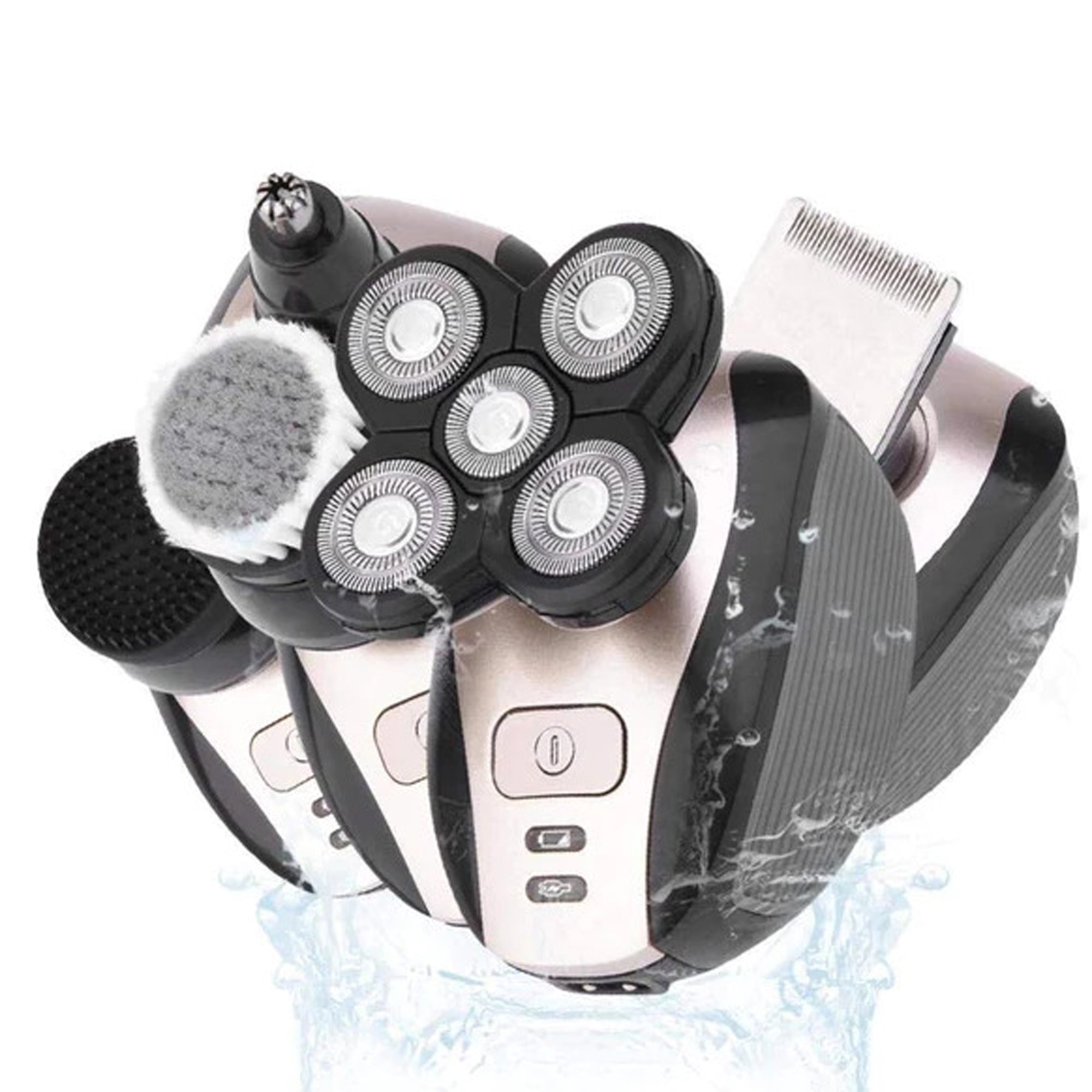 Premium Titanium Series Total Shaver for Men - Electric Razor with 5D Floating Heads & Wet/Dry Use - Perfect for Travel, Gym & Daily Grooming