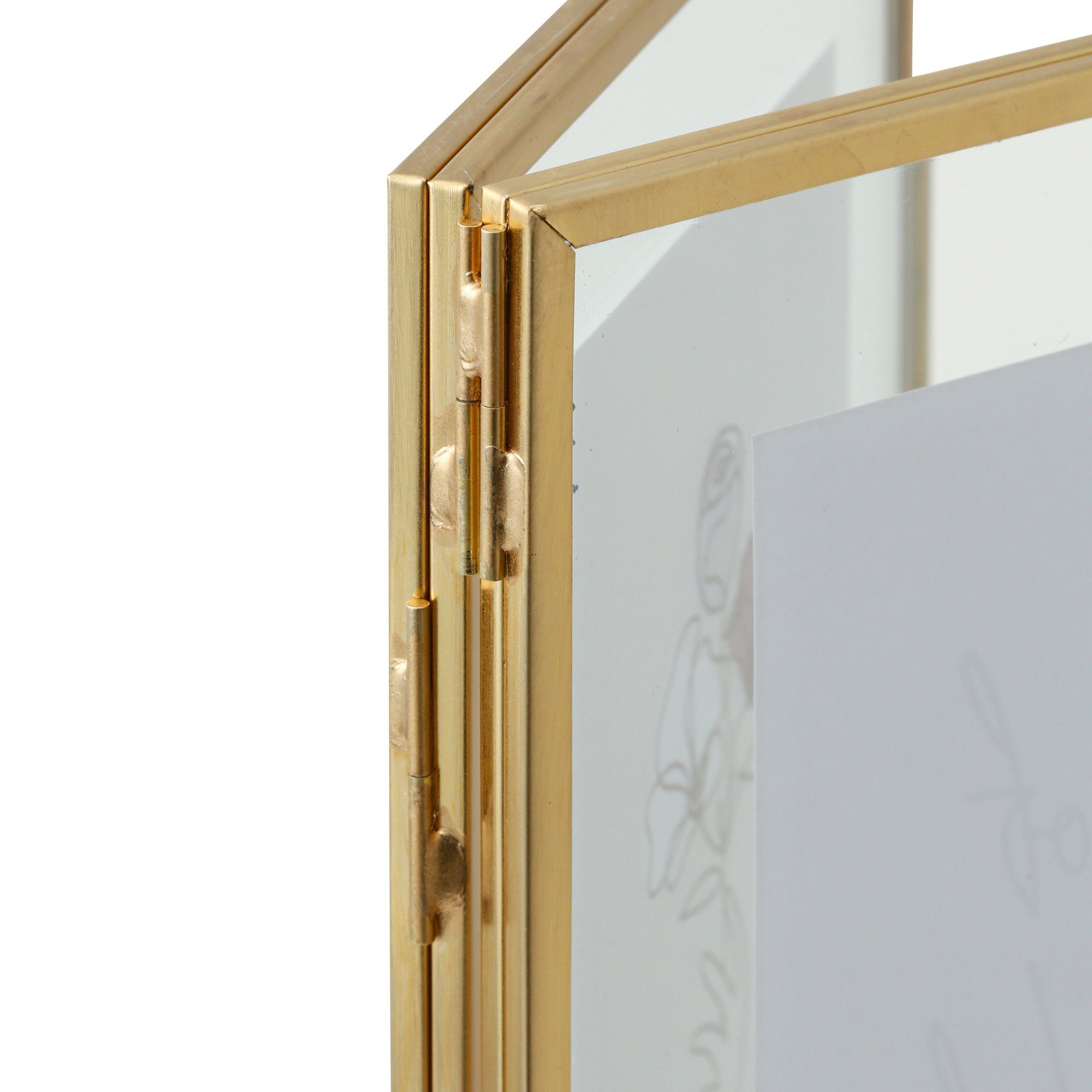 Premium Gold Metal Glass Frame with 2 Windows - Elegant Home & Office Decor for Picture Display and Wall Art
