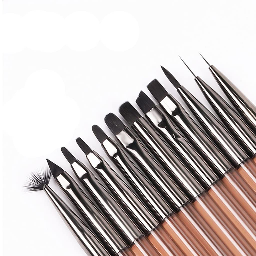 JHHDP Professional Acrylic Nail Art Brush Set - 10PCS Crystal Carving Drawing Pens for Gel Polish, Nail Extension & Manicure Design | Perfect for Salon, Home DIY & Nail Art Beginners