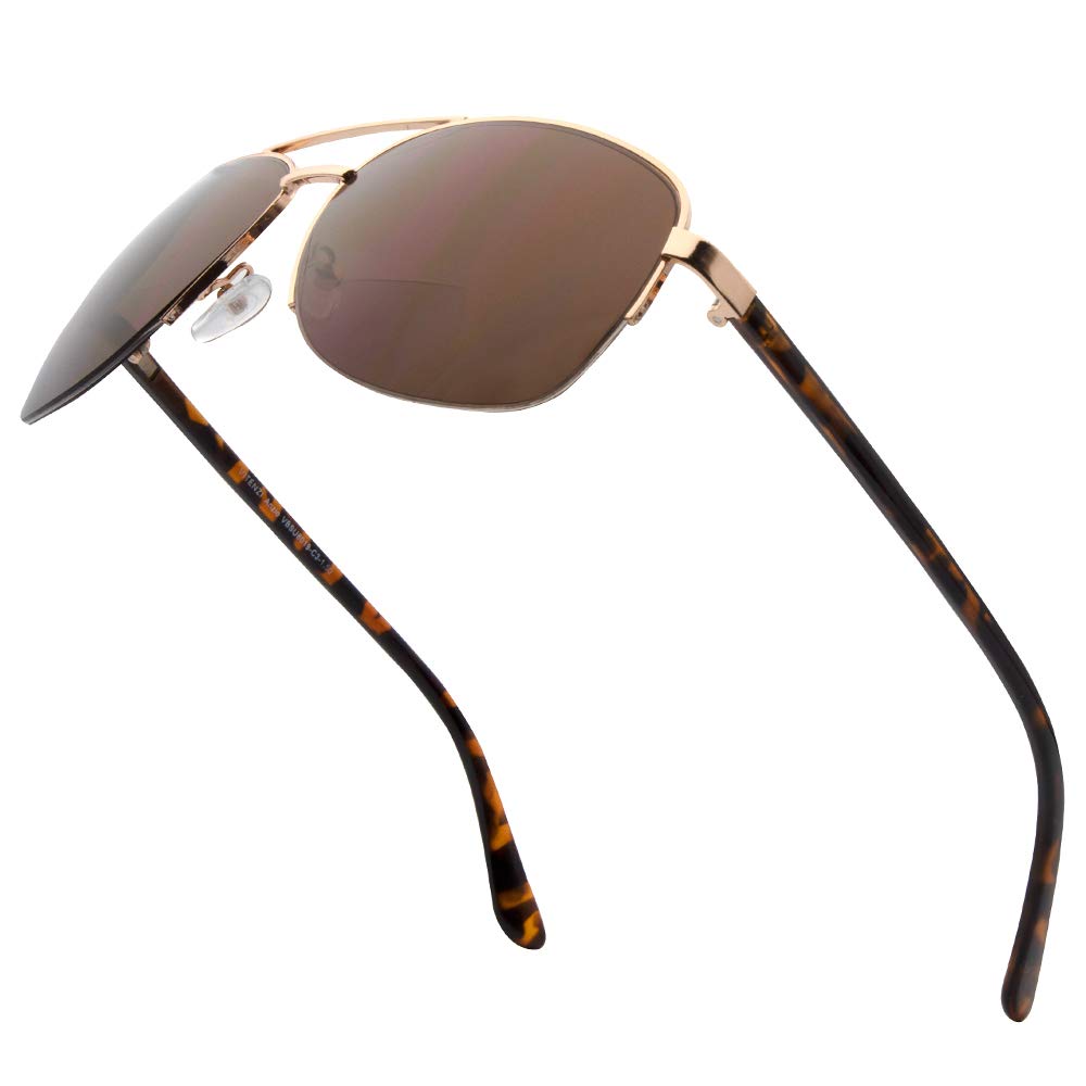 VITENZI Bifocal Sunglasses for Men & Women - Square Aviator Reading Glasses with Sun Tinted Lenses - Lightweight & Stylish for Outdoor Activities, Driving, and Reading