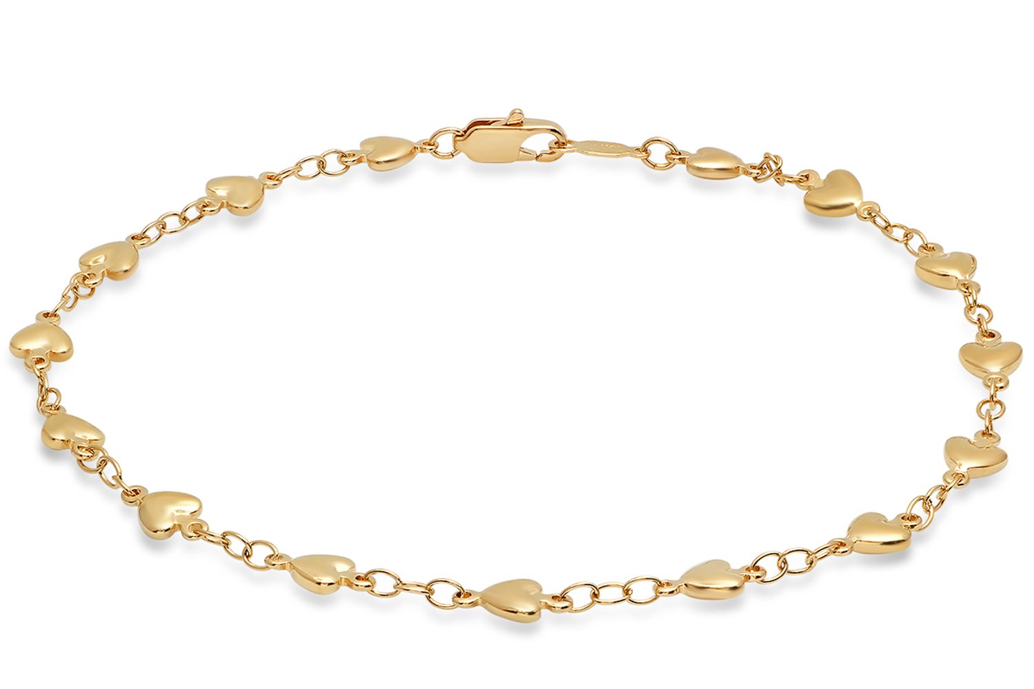 5.5mm 14k Yellow Gold Plated Cable Chain Anklet - 10 Inches Dainty Ankle Bracelet for Women - Perfect for Beach, Party & Everyday Wear