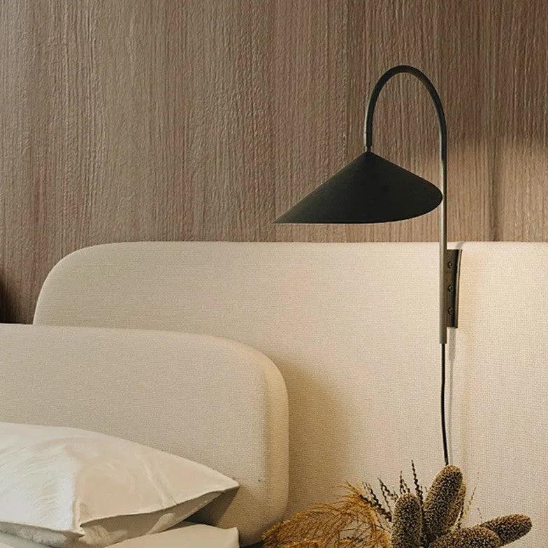 Rotating Bedside Plug-in Wall Lamp with USB Port - Perfect for Night Reading and Bedroom Decor