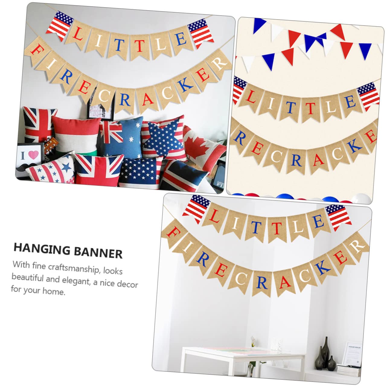 2 Sets Cabilock American Flag Party Supplies - Independence Day Decorations, Patriotic Hanging Banner for Outdoor & Indoor Use - Durable & Reusable for 4th of July, Memorial Day, Veterans Day Celebrations