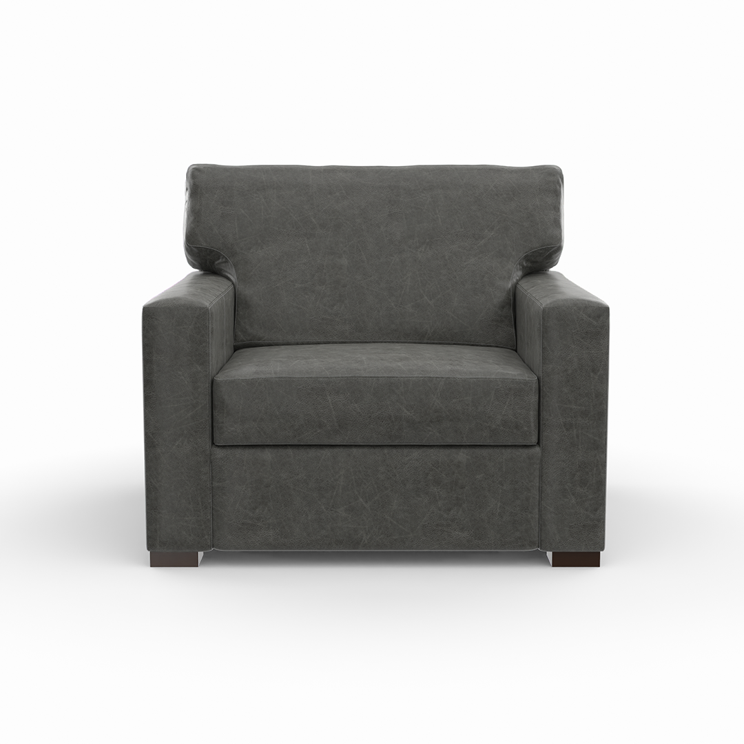 Premium Baylor Leather Chair and a Half – Oversized Comfort for Living Rooms, Offices & Reading Nooks – Genuine Leather Recliner with Padded Armrests