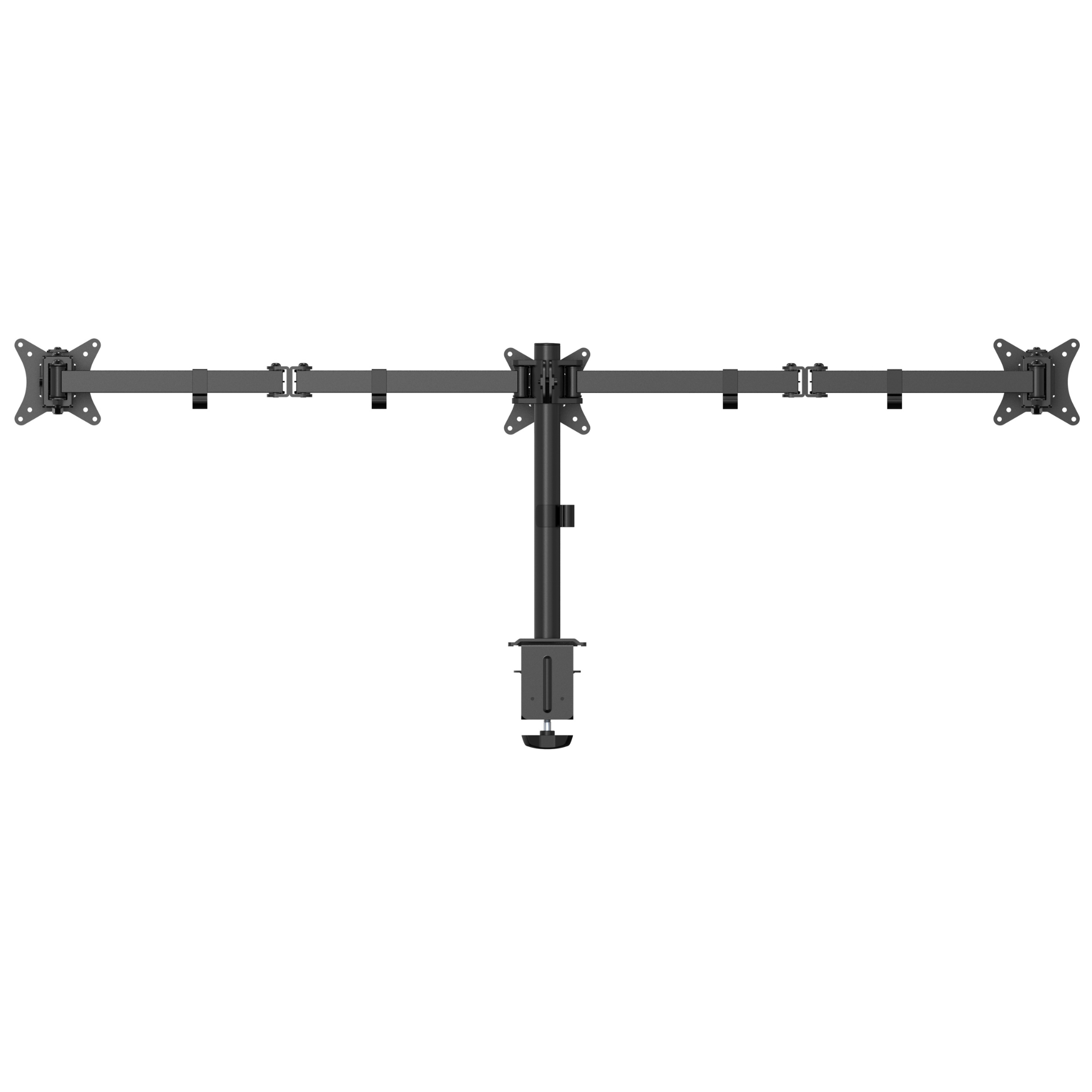 Outshine Gaming Triple Monitor Mount Stand - Adjustable 3 Screen Desk Clamp for PC, Laptop, Workstation - Perfect for Gamers, Streamers & Office Professionals