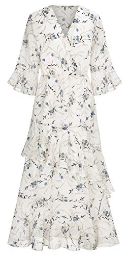 White Blue Floral