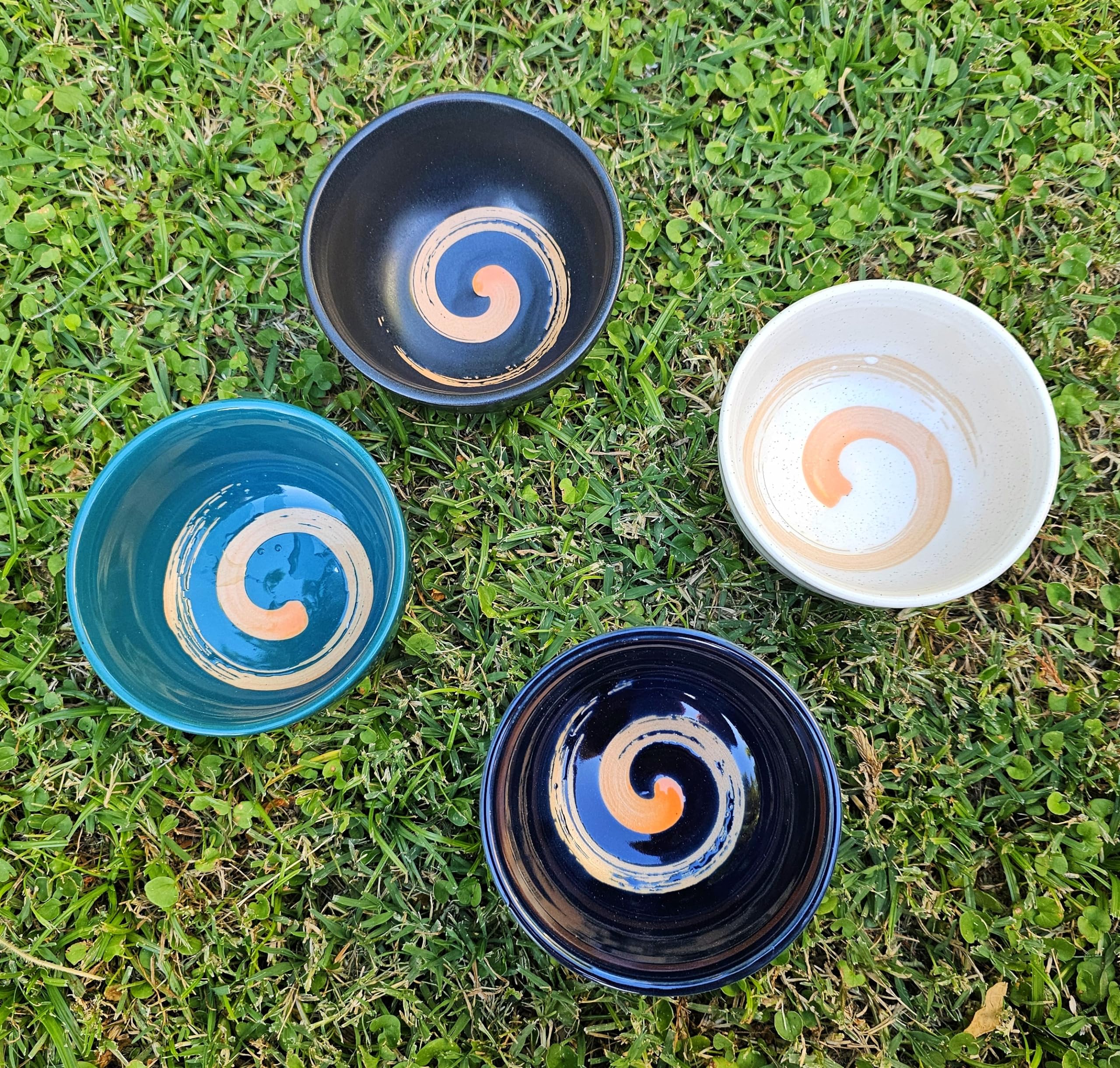 4-Piece Japanese Fuji Blue Ceramic Miso & Rice Bowls Set - 8 oz Authentic Asian Soup Bowls for Ramen, Udon, Wonton & Portion Control - Perfect for Japanese, Korean & Chinese Cuisine (Dark Green) - Ideal for Home Dining, Restaurants & Gift Giving
