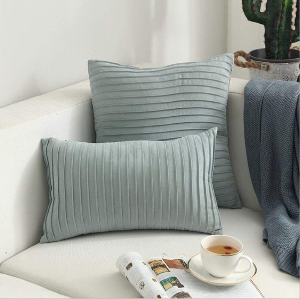 Modern Nordic Stripe Pillow Cover Set of 2 - 45x45cm & 30x50cm Sofa Cushion Covers for Living Room, Bedroom Decor - Soft Vertical Stripe Design Home Decoration Accessories