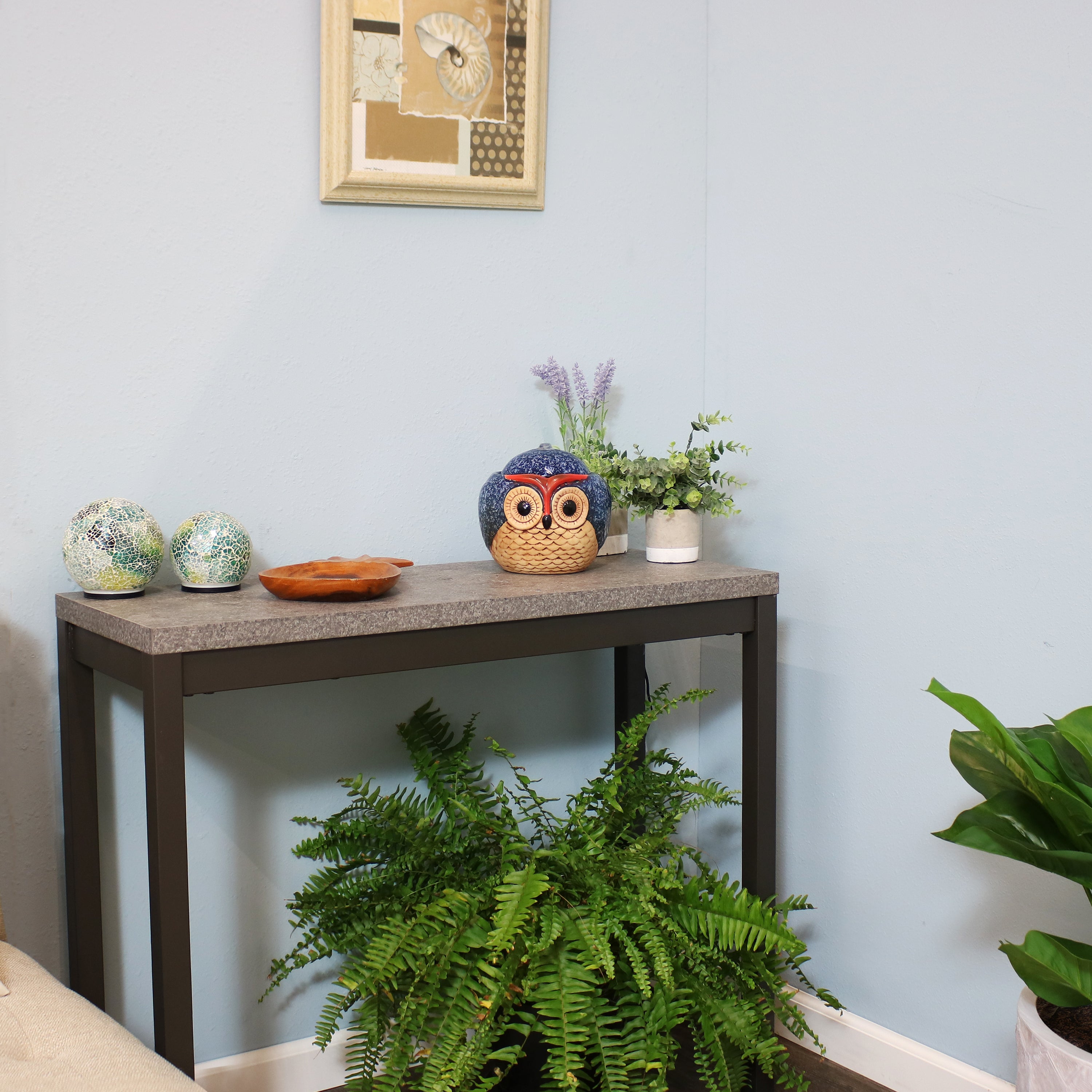 Sunnydaze Ceramic Owl Indoor Tabletop Water Fountain - Relaxing Home & Office Decor for Stress Relief, Feng Shui & Meditation | Perfect for Living Room, Bedroom, Garden or Patio
