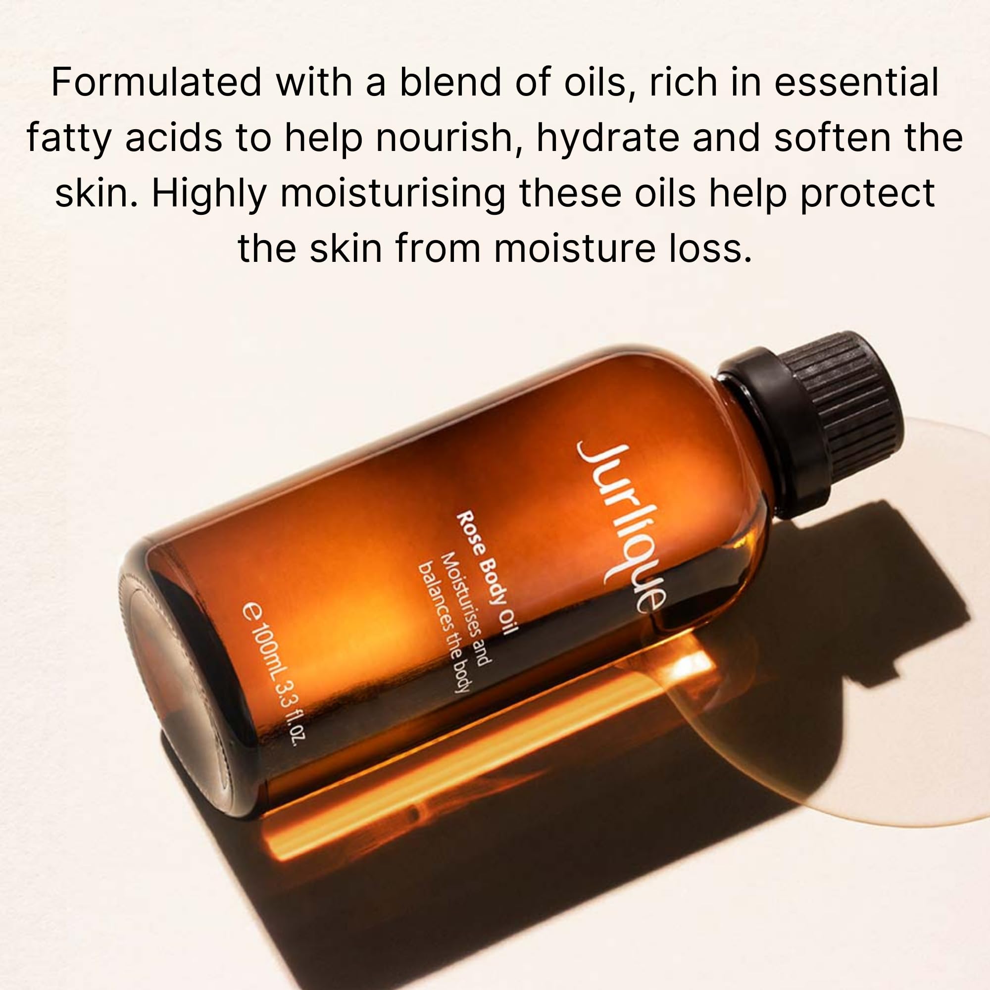 Jurlique Rose Body Oil 3.4 fl oz (100ml) - Hydrating & Nourishing Dry Skin - Perfect for Massage, Aromatherapy & Daily Moisturizing
