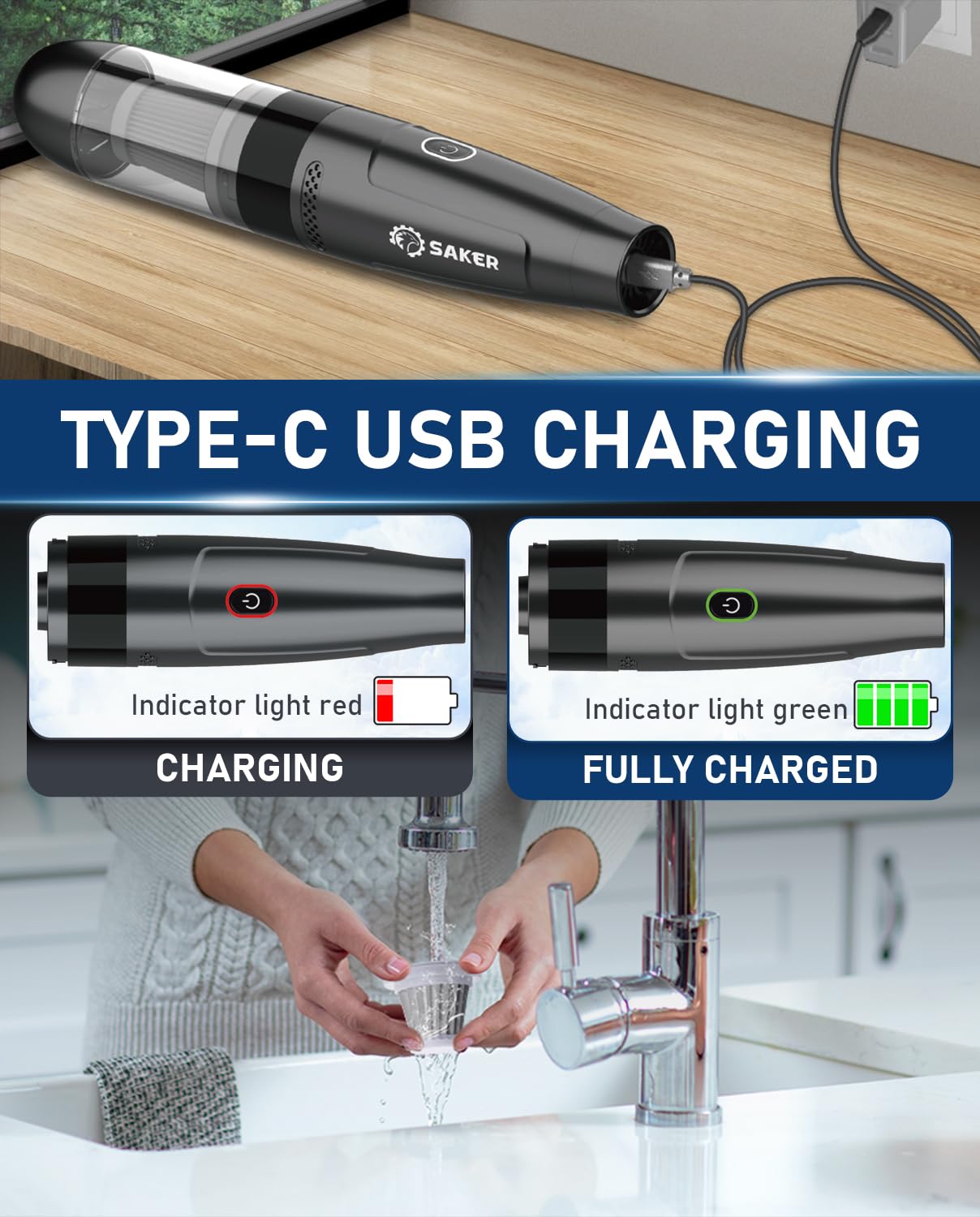 HL109 Cordless Handheld Car Vacuum Cleaner - Portable & Powerful for Home, Car, Pet Hair, Office Use | Perfect for Christmas Gifts & Daily Cleaning