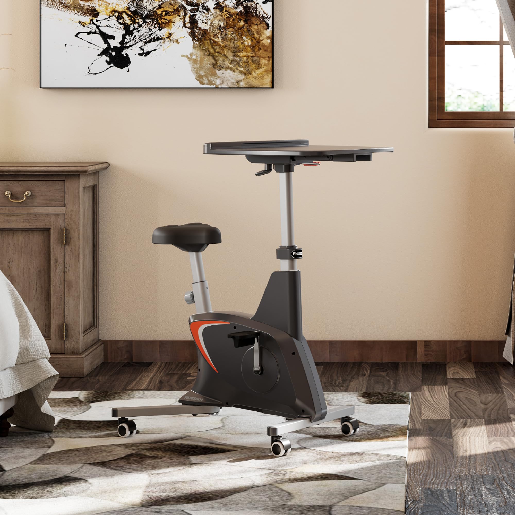 FLEXISPOT V9 3-in-1 Under Desk Exercise Bike with Adjustable Resistance, LCD Display & 350LBS Capacity - Home Office Cycling Bike for Cardio, Leg Workout & Active Sitting