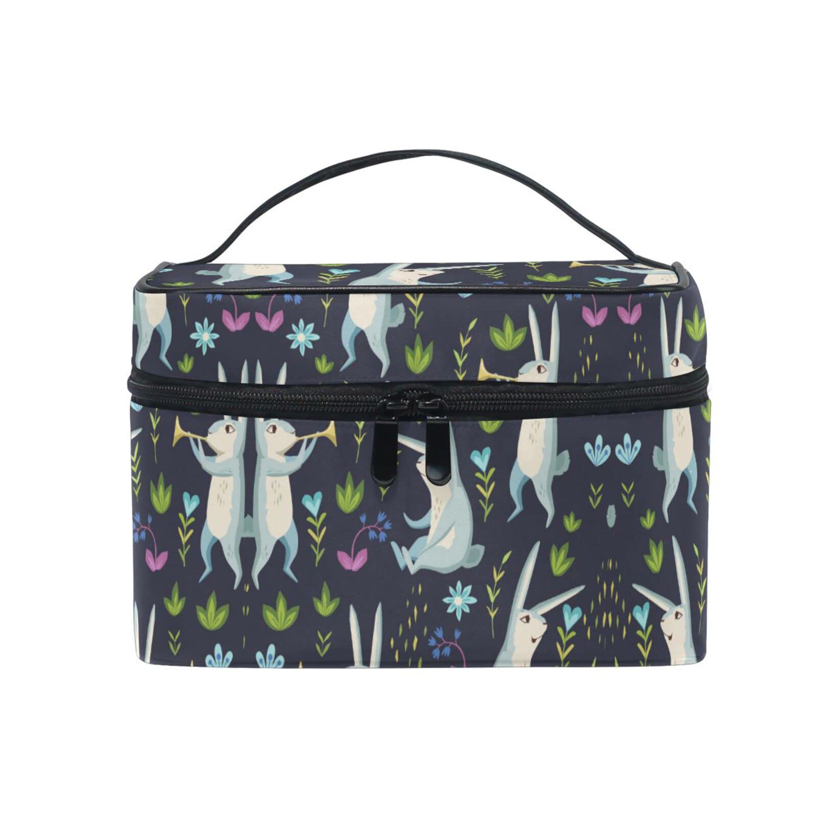 Cute Cartoon Rabbit Horn Flower Cosmetic Bag - Waterproof Makeup Pouch & Toiletry Organizer for Women & Girls - Perfect for Travel, Gym, and Daily Essentials Storage