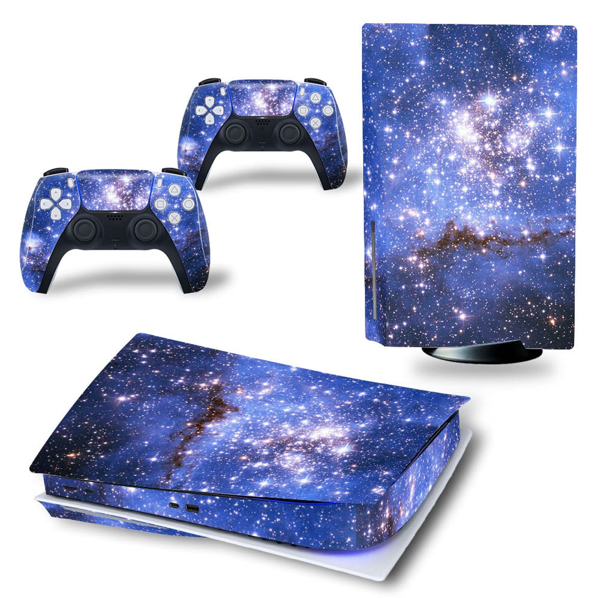 Premium Blue Sky Vinyl Skin Sticker Decal Cover for PS5 Disk Version - Protective Custom Wrap for PS5 Console & Controllers | Gaming Setup, Home Entertainment, Gift for Gamers