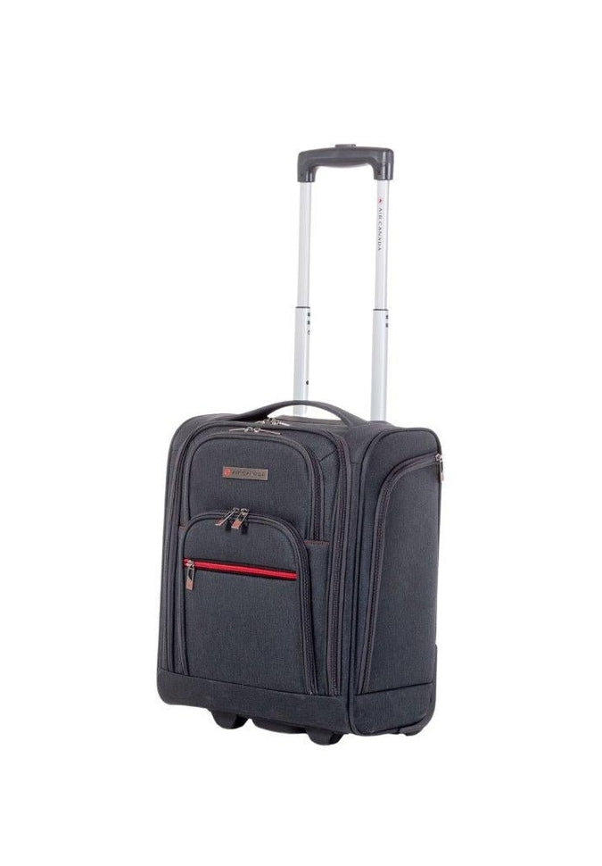 Air Canada Soft Side Underseat Carry-On Luggage - Charcoal Gray Compact Travel Bag for Airplane Cabin Storage | Perfect for Business Trips & Weekend Getaways