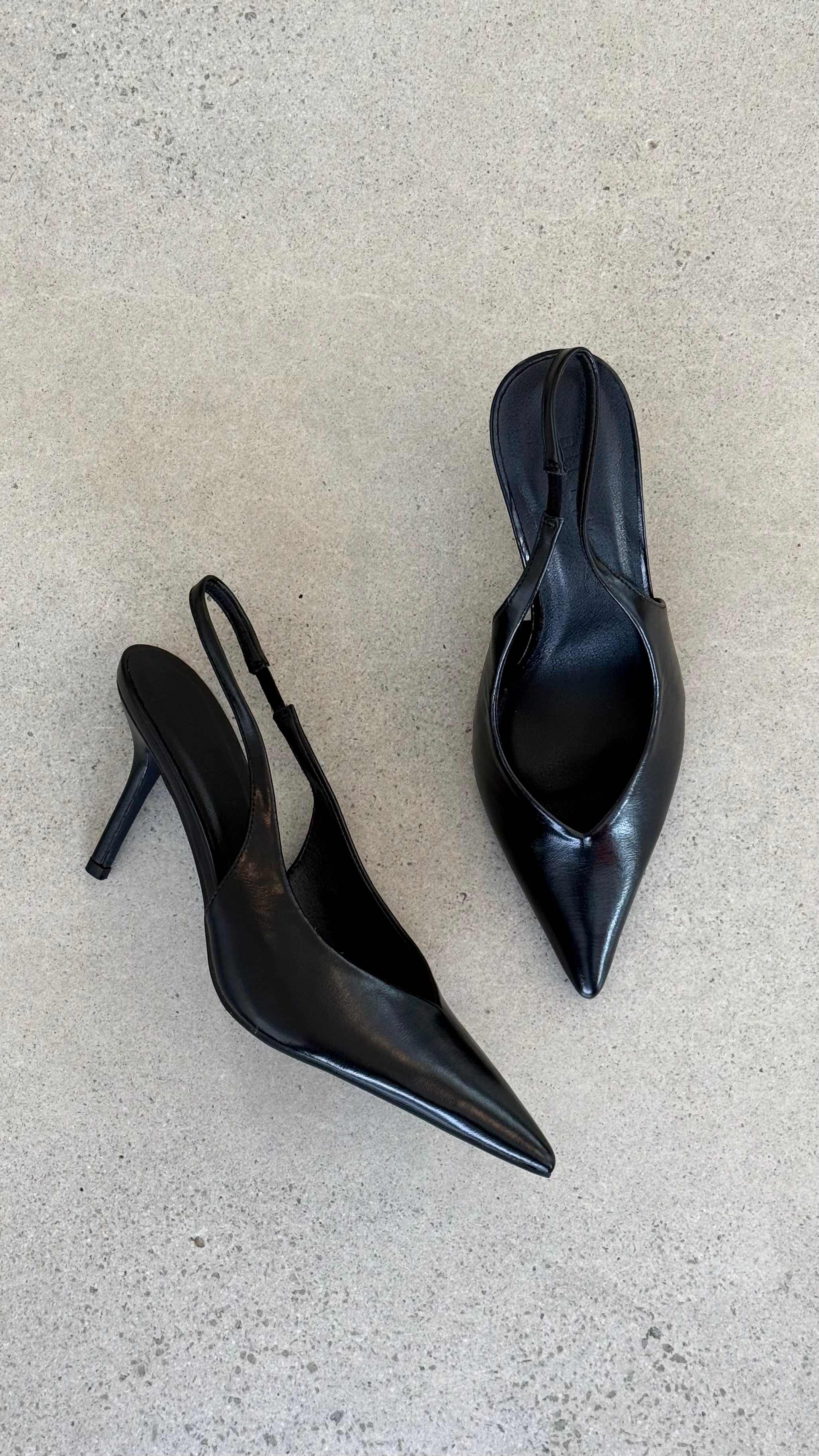 Kendra Heel Black Shine Women's High Heels - Elegant Dress Shoes for Parties, Weddings & Evening Events