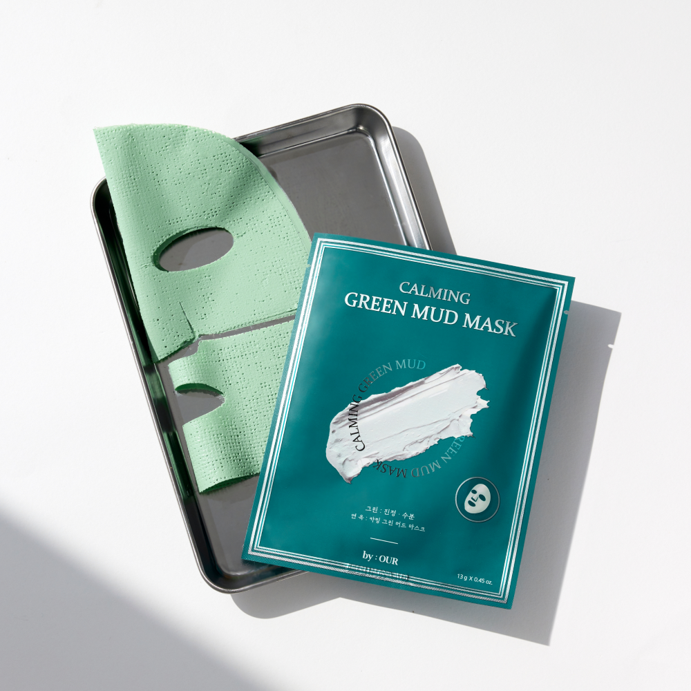 BY_OUR Calming Green Mud Mask - 1 Box (13g x 3) for Deep Cleansing & Pore Minimizing | Perfect for Spa Day & Self-Care Routine