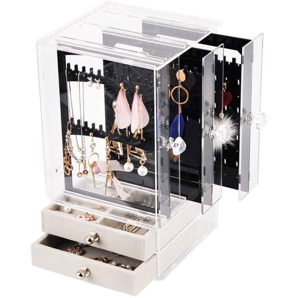 Premium Synthetic Leather Jewelry Box Organizer - Lockable Storage for Necklaces, Rings, Earrings & Watches | Perfect Gift for Women, Travel & Home Decor