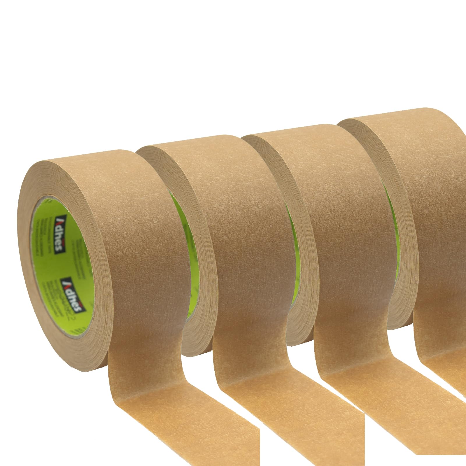 Eco-Friendly Biodegradable Kraft Paper Packing Tape - 4 Rolls, 50m x 50mm Each, 80% Biobased Material, Recyclable & Sustainable - Perfect for Shipping Boxes, Moving Supplies & Package Sealing