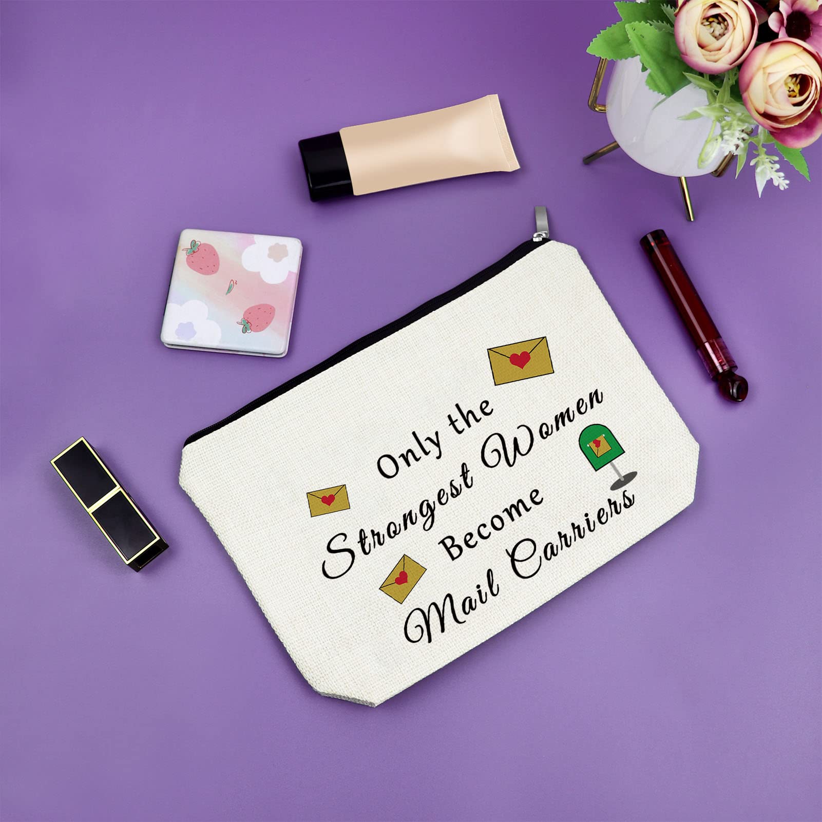 Mail Carrier Gifts for Women - Thank You Appreciation Cosmetic Makeup Bag, Post Office Retirement Birthday Thanksgiving Gift Ideas - Perfect Travel Pouch for Cosmetics & Toiletries