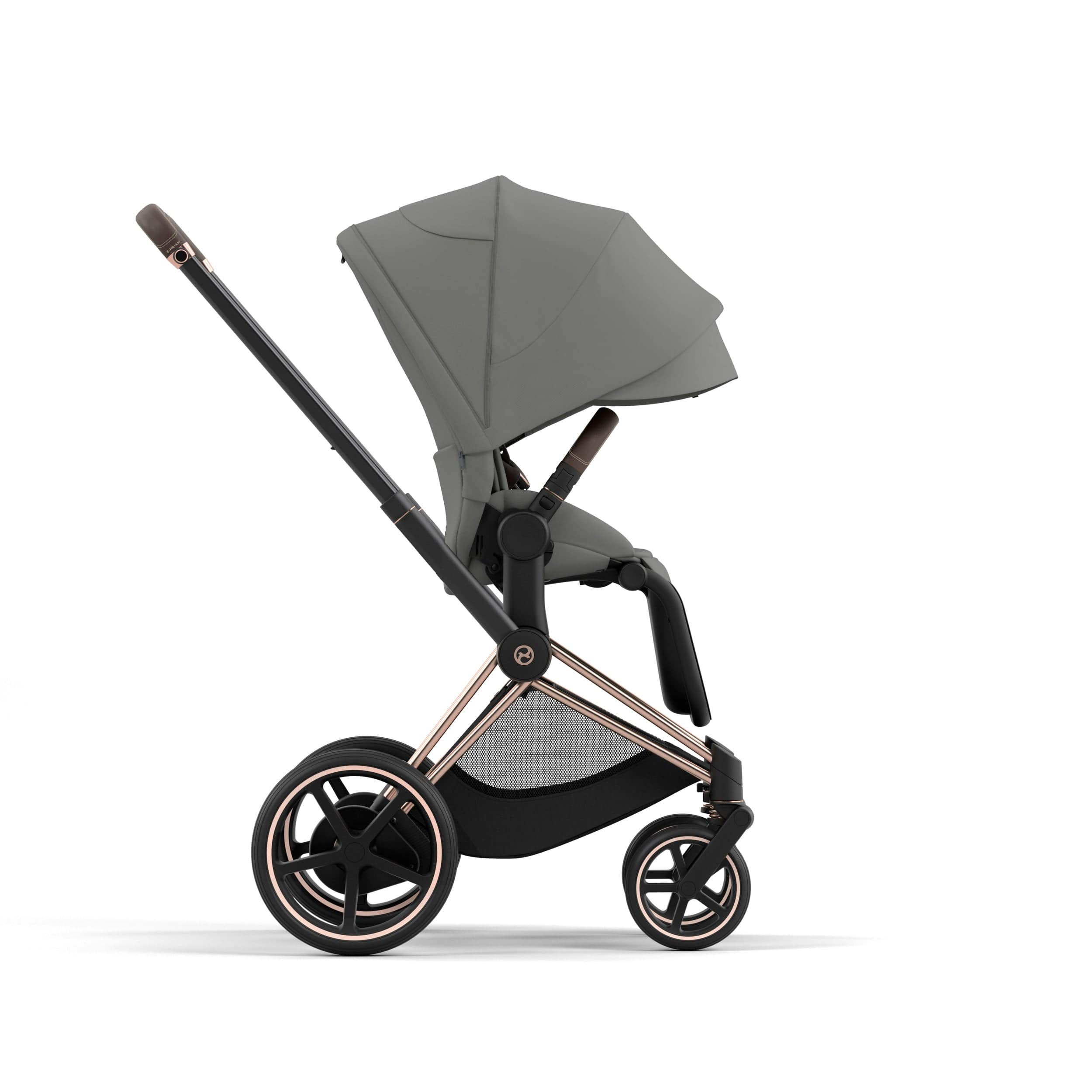 Cybex ePriam 2 Complete Stroller - Rose Gold & Brown Luxury Baby Stroller with All-Wheel Suspension | Perfect for City Walks, Shopping & Travel