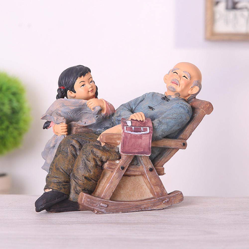 BGHYU Resin Miniature Doll Statues - Old Parents & Grandparents Sculptures for Home Decor, Desktop Crafts, Christmas & Wedding Gifts | Perfect for Family Display, Anniversary Presents & Holiday Decorations