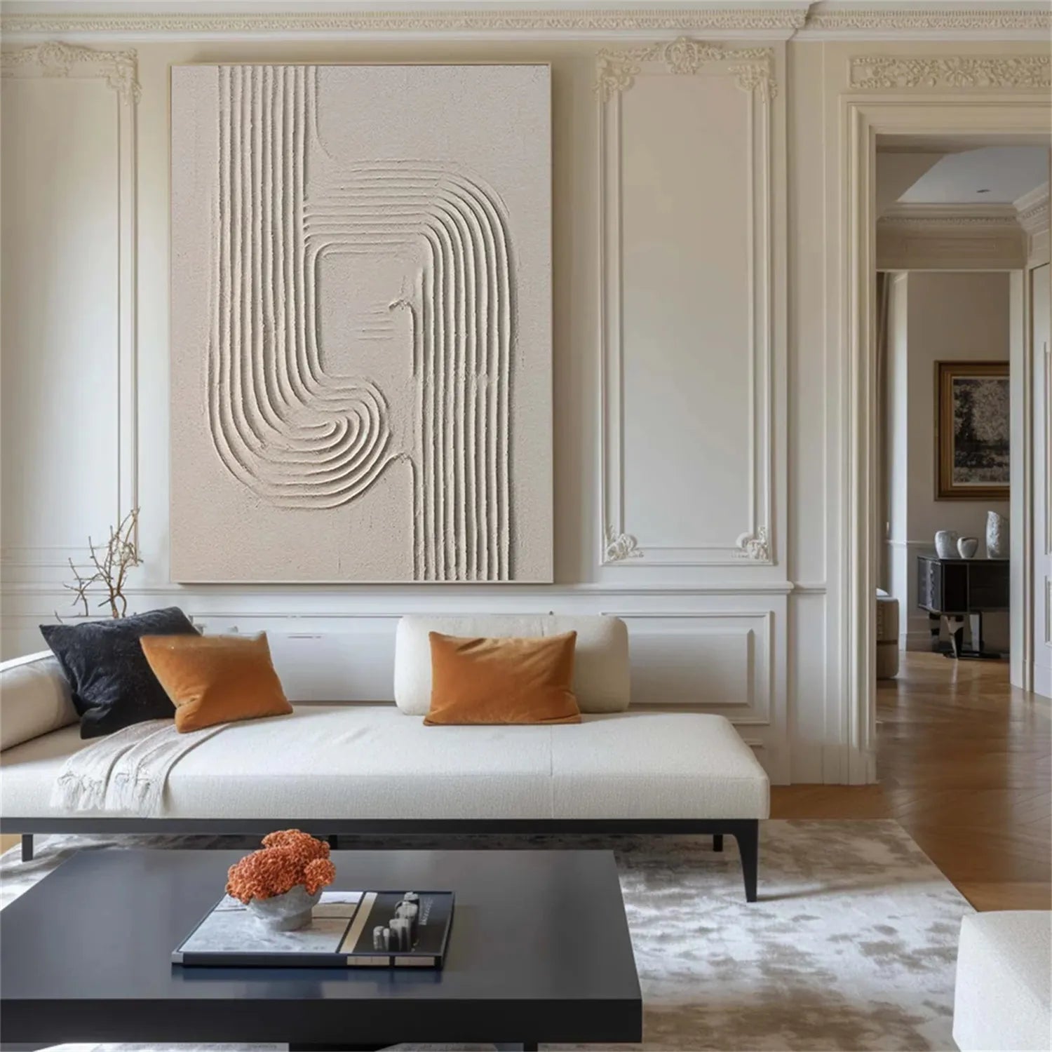 Beige & Brown Abstract Art Print #BB105 - Modern Wall Decor for Living Room, Bedroom & Office