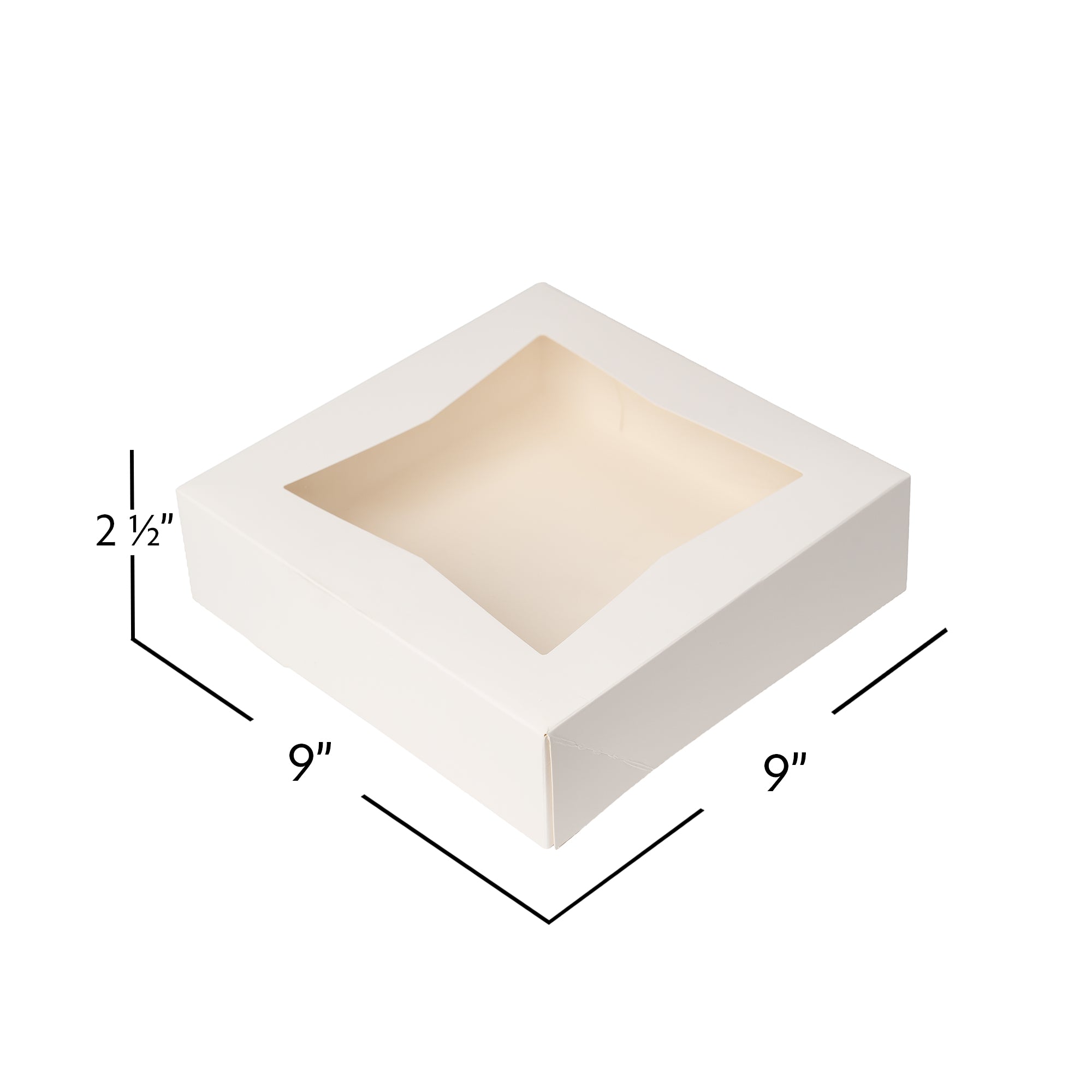 Bakery Box 9 25ct White | Bulk Bakery Packaging for Cookies, Cupcakes & Pastries | Perfect for Bakeries, Cafes & Home Baking