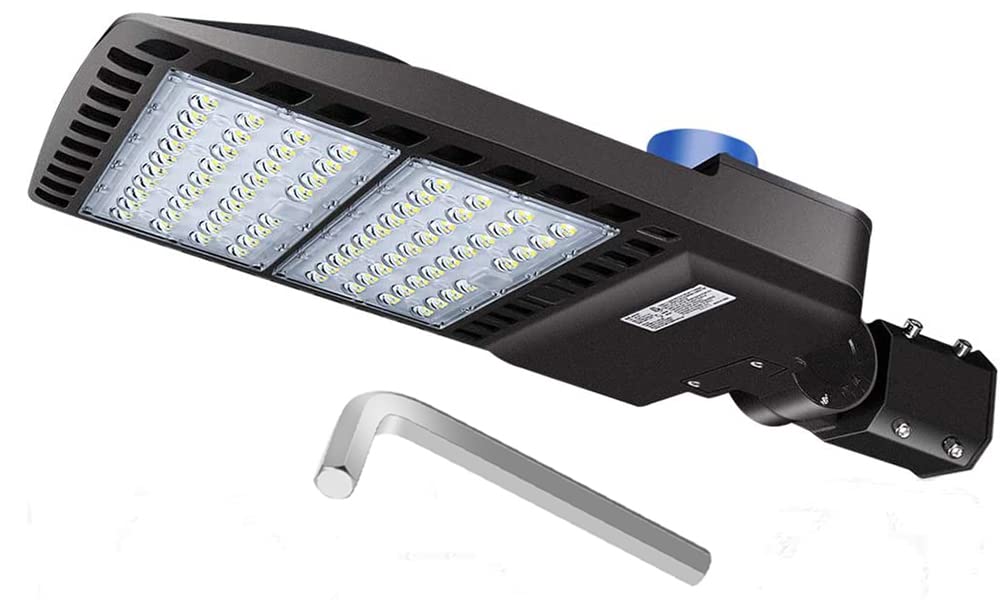 200W LED Parking Lot Lights 5000K Daylight - 26,000LM Super Bright Waterproof Outdoor Shoebox Light - Dusk to Dawn Commercial Flood Security Lighting for Stadiums, Sports Garages, Warehouses & Parking Areas