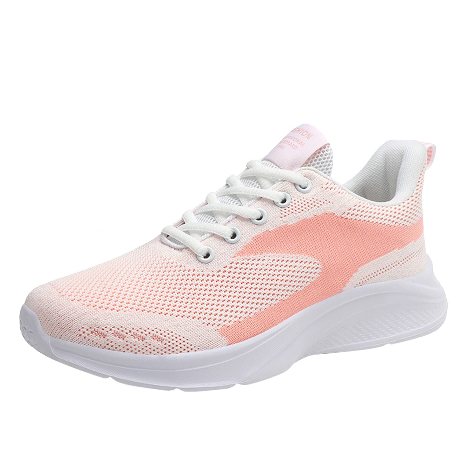Women's White Sneakers Size 8.5 - Comfortable Lace-Up Casual Shoes with Soft Sole & Breathable Mesh for Running, Walking, Gym & Outdoor Activities | Fashion Athletic Footwear for Women