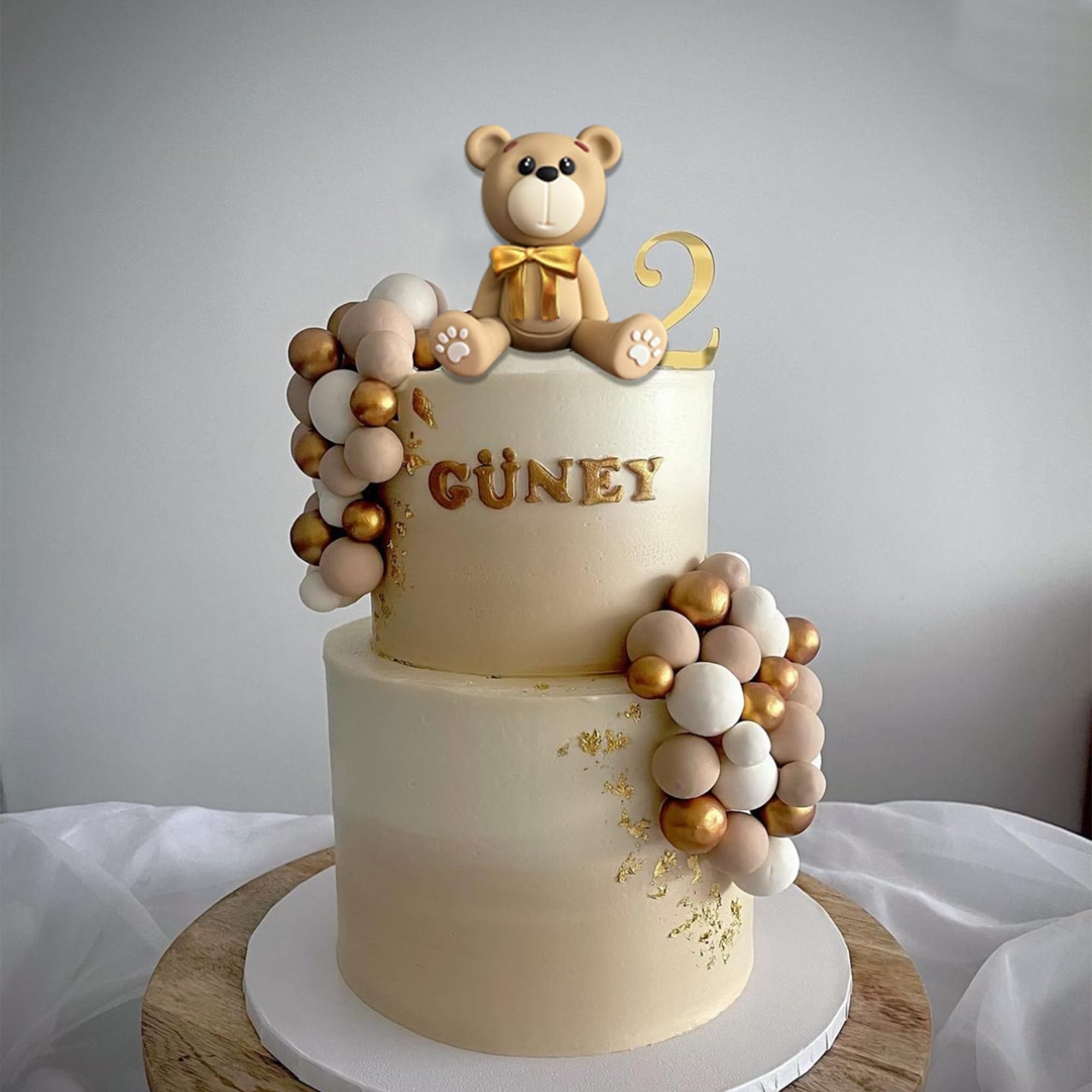 3D White Bear Cake Toppers - Adorable Baby Shower & Birthday Party Decorations for Boys & Girls - Perfect for Baby Showers, First Birthdays, and Gender Reveal Parties