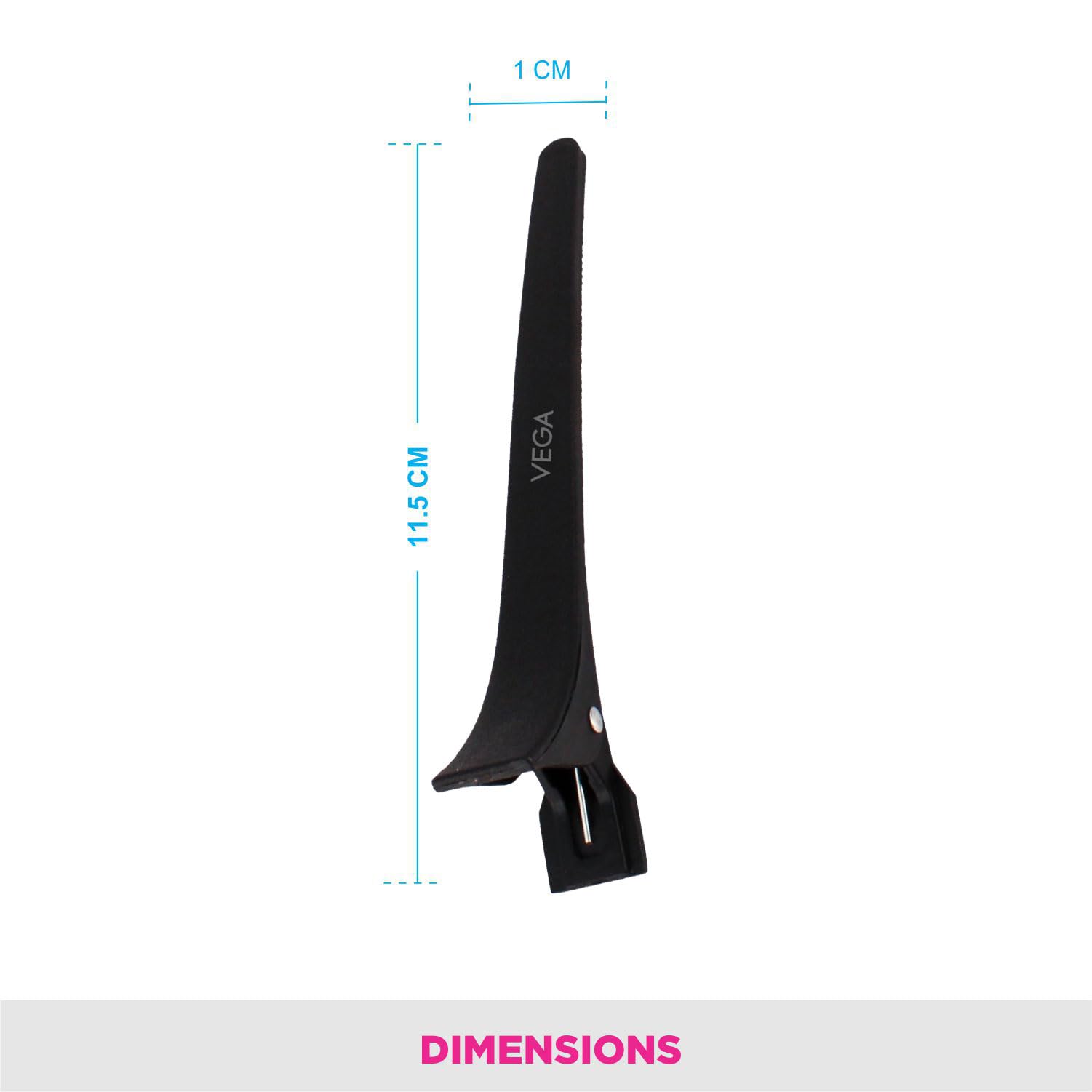 Vega Hair Clip - Black Hair Claw Clip for Women & Girls - 22g - Perfect for Ponytails, Buns & Updos - Strong Hold & Comfortable Grip