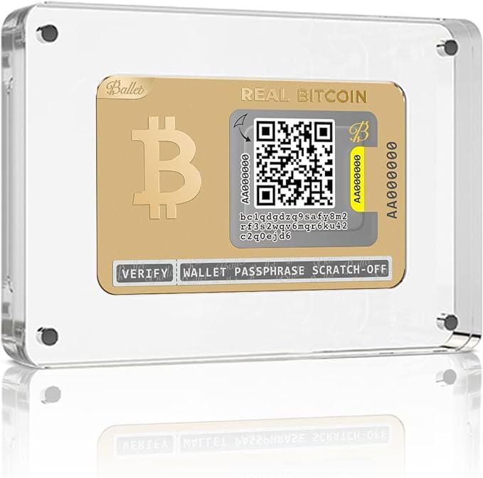 Ballet Real Bitcoin Gold Edition - Secure Crypto Cold Storage Card | Multi-Currency & NFT Hardware Wallet for Bitcoin, Ethereum & More | Ideal for Travel, Gifting & Long-Term Crypto Storage