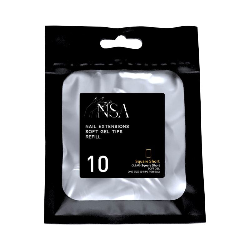 Soft Gel Nail Tips Refill Kit - 50pcs Square False Nails for DIY Manicure at Home, Salon & Special Occasions