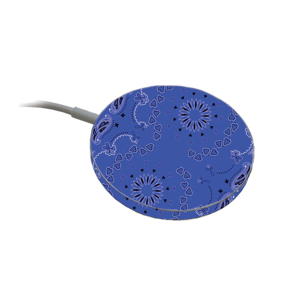 MightySkins Blue Bandana Vinyl Decal Wrap Cover for Apple MagSafe Charger | Protective & Durable Skin | Easy to Apply & Remove | Made in USA | Perfect for Travel, Office & Home Use