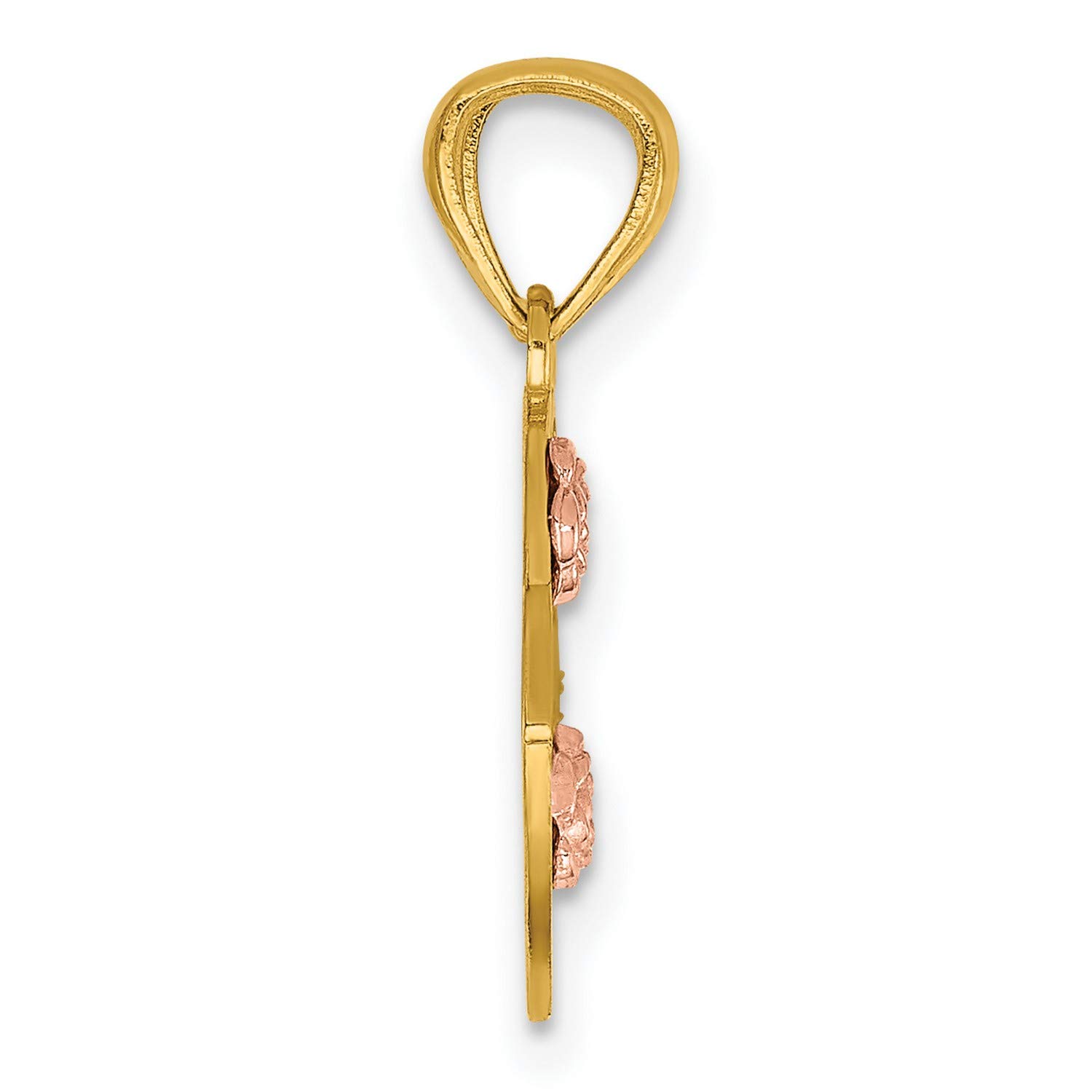 14K Two-Tone Gold Best Friends Heart Pendant Necklace - 19mm x 16mm Break Apart Charm for Couples, BFFs & Sisters - Perfect Gift for Anniversary, Valentine's Day & Friendship Jewelry