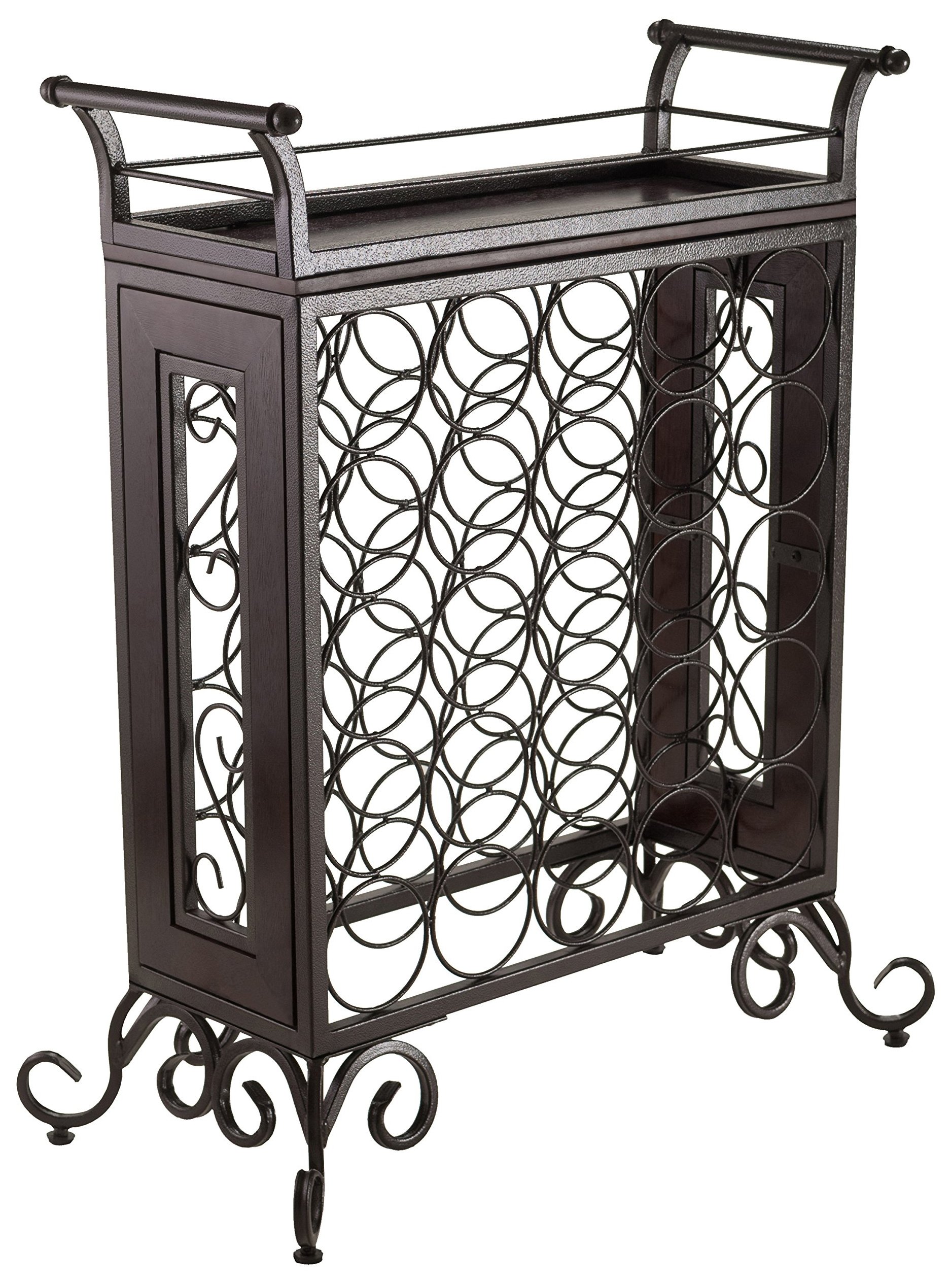 Winsome Wood Silvano Wine Rack - Antique Bronze Finish Storage for 12 Bottles | Rustic Home Bar Decor for Kitchen, Dining Room & Wine Cellar