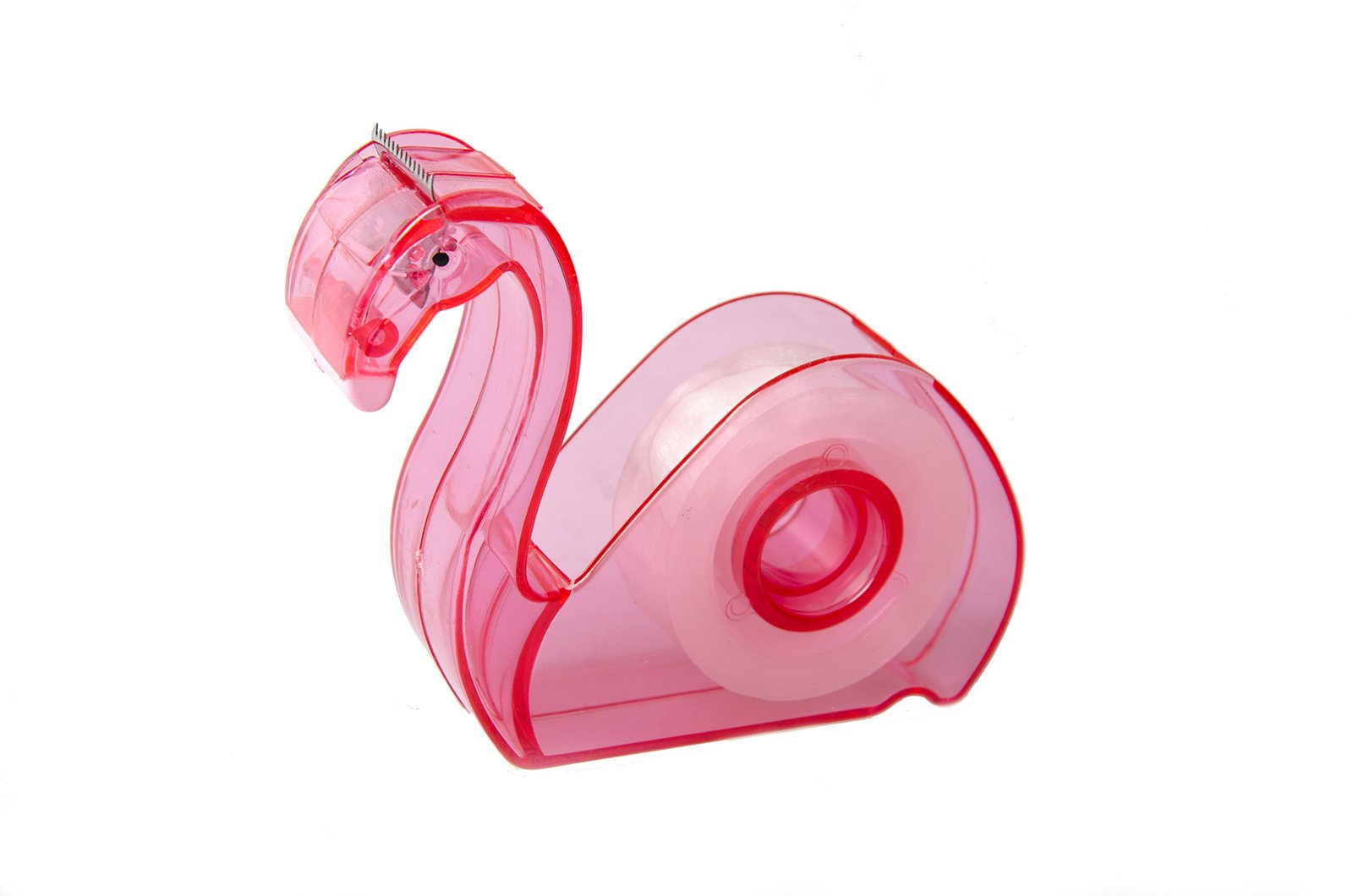 Flamingo Tape Dispenser - Pink Plastic Desktop Sticky Tape Holder for Home, Office & School Stationery Supplies | Cute Novelty Gift for Women, Girls & Teachers | Perfect for Wrapping, Crafting & Organizing