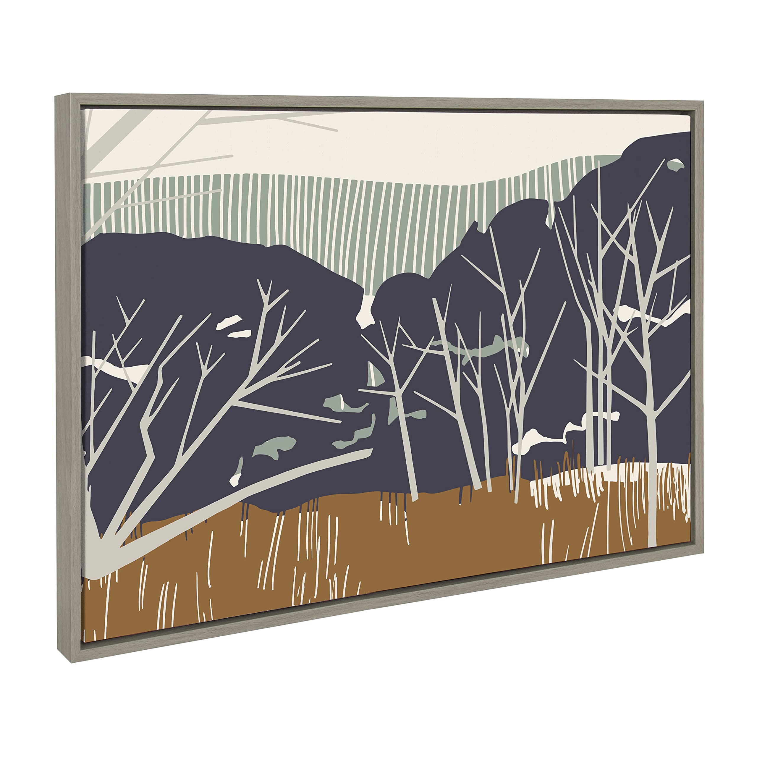 Kate & Laurel Sylvie Daily Walk Marsh Framed Canvas Wall Art - 23x33