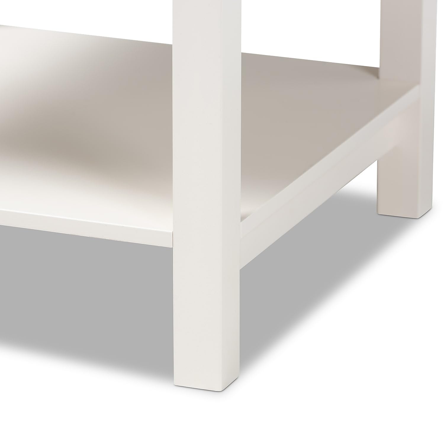 Baxton Studio Willow Modern Transitional White Finished 2-Drawer Wood Nightstand - Stylish Bedside Table for Bedroom Decor & Storage