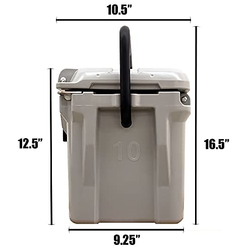 Fatboy 10QT Rotomolded Cooler Chest - Heavy Duty Ice Box & Hard Lunch Box for Camping, Picnics, and Outdoor Adventures