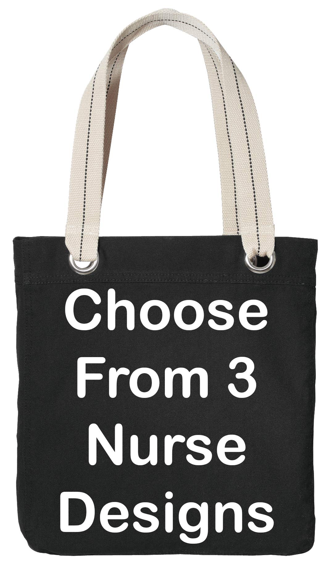 Personalized Nurse Doctor Appreciation Shoulder Bag - Custom Heart Stethoscope Initials Gift for RN LPN CAN - Durable Canvas Allie Tote Bag (Design #1, Black/Charcoal) - Perfect for Medical Professionals, Nursing Students & Healthcare Workers