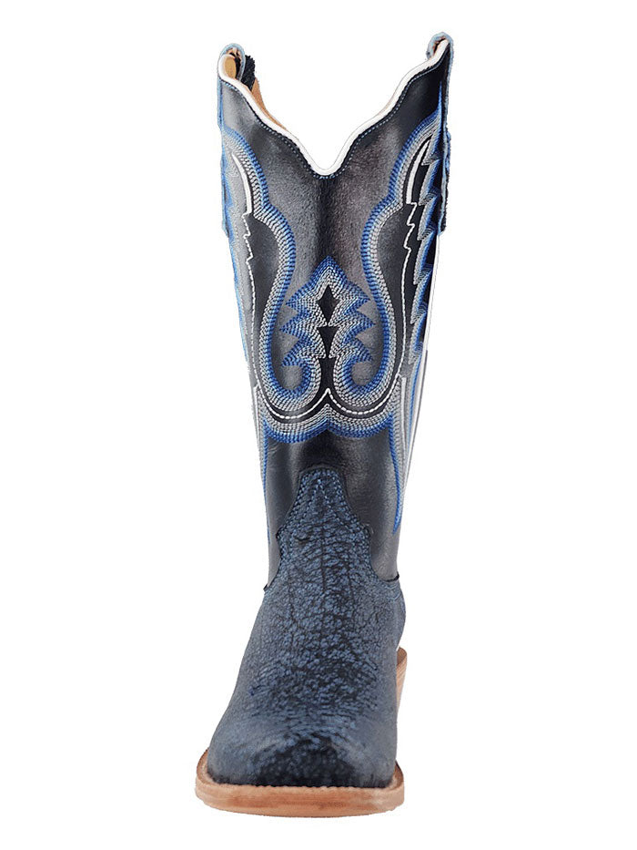 R.Watson RWL7103 Women's Cape Buffalo Western Boots in Midnight Blue - Perfect for Cowgirl Fashion, Country Rodeos & Western Style Outfits