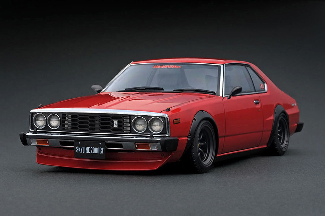 1:18 Scale Nissan Skyline 2000 GT ES (C210) Diecast Model Car - Red Collectible Vehicle for Display, Racing Enthusiasts & Japanese Car Fans - Perfect for Home Office Decor, Car Shows & Gift Giving