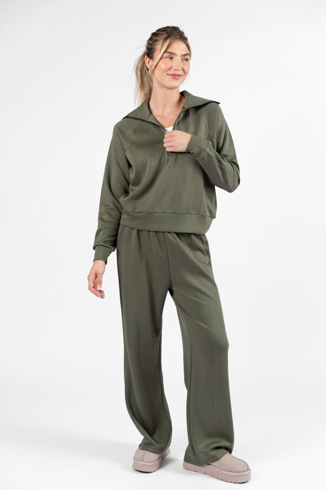 Let's Just Stay Green Quarter Zip Knit Pullover - Eco-Friendly Casual Sweater for Men & Women | Perfect for Outdoor Activities, Work & Relaxation