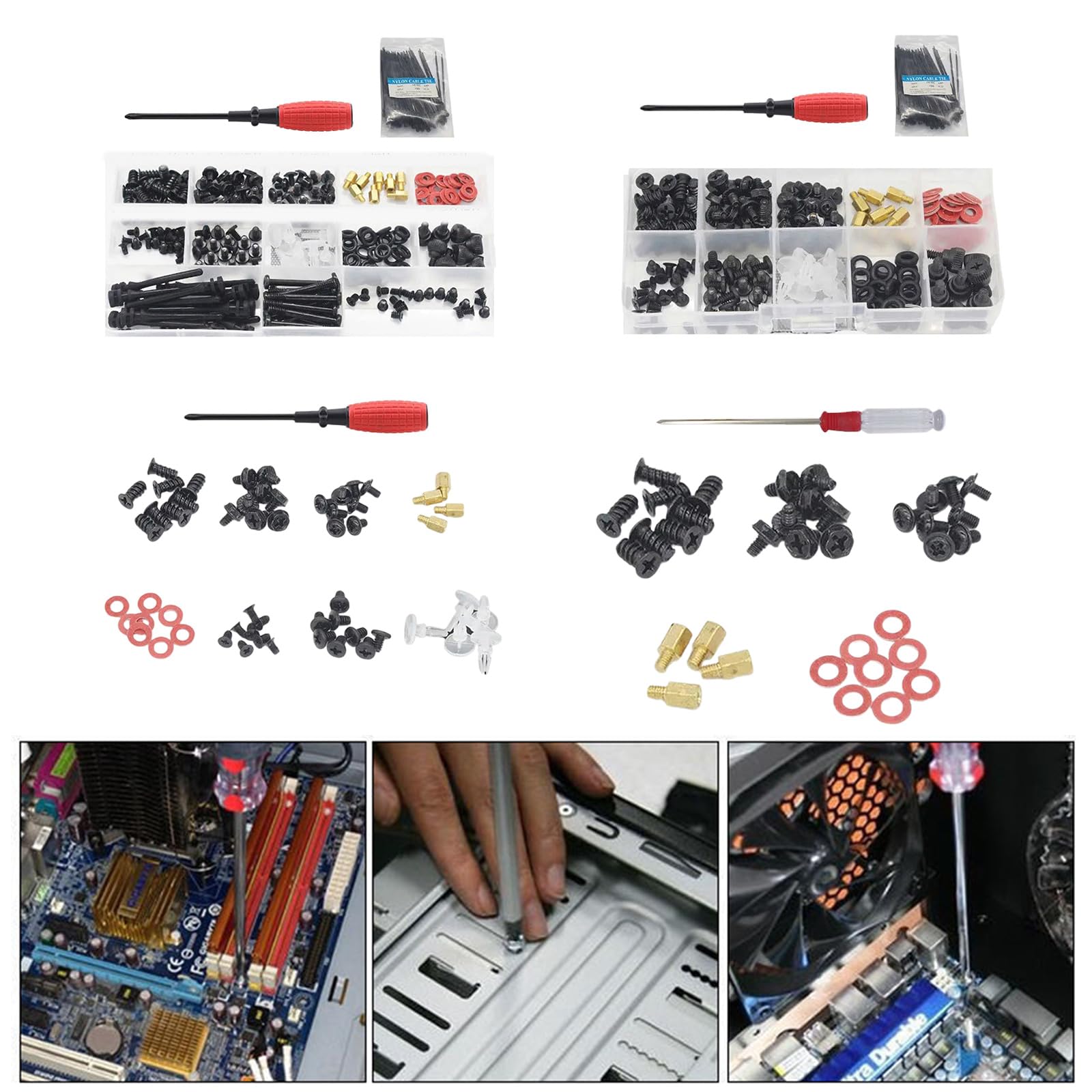 YUNNIAN Durable Computer Screws & Motherboard Standoffs Kit - High-Quality PC Case Mounting & Repair Hardware for DIY Builds, Upgrades, and Maintenance